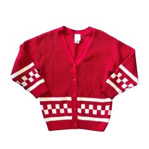 Hanna Andersson Organic Boys Knitwear Red Check Cardigan